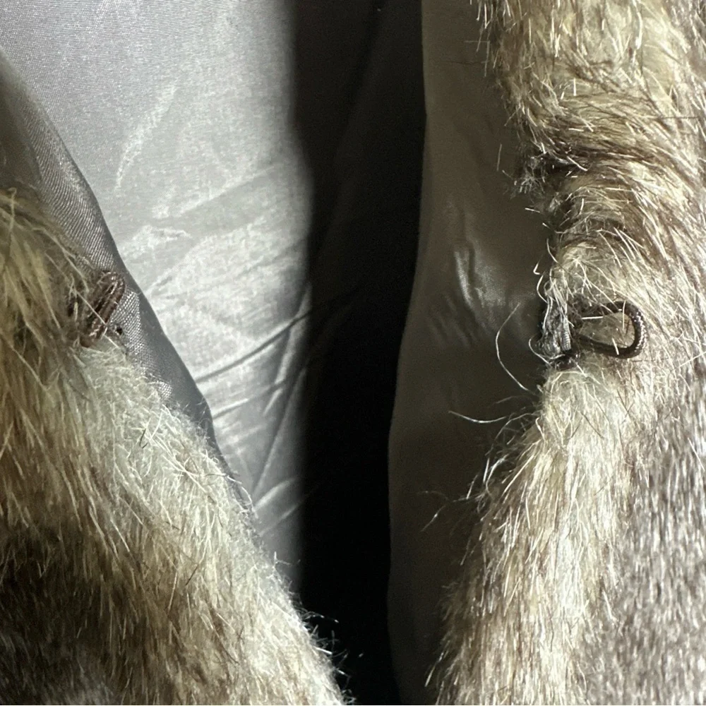Michael Kors Faux Fur Vest Women’s X-Large Two Clasp Closure Brown Moto Mob Wife